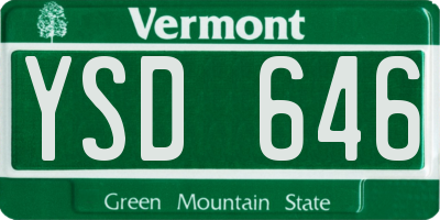 VT license plate YSD646
