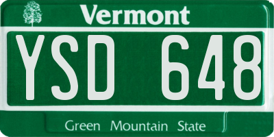 VT license plate YSD648