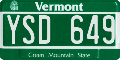 VT license plate YSD649