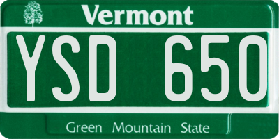 VT license plate YSD650