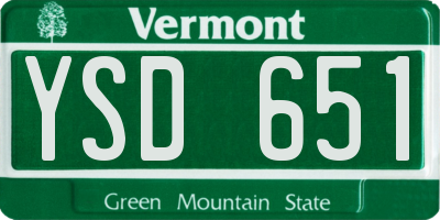 VT license plate YSD651