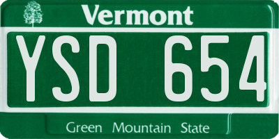 VT license plate YSD654