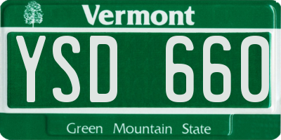 VT license plate YSD660
