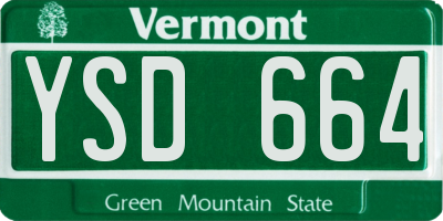 VT license plate YSD664