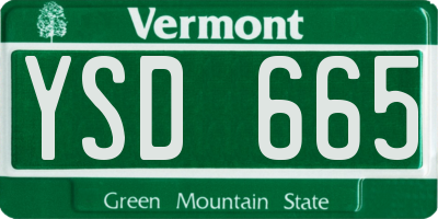 VT license plate YSD665