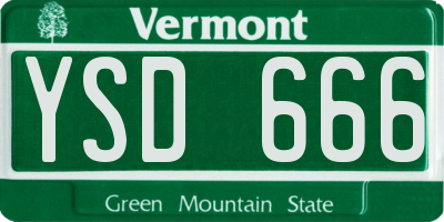 VT license plate YSD666