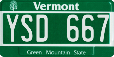 VT license plate YSD667