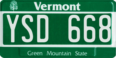 VT license plate YSD668