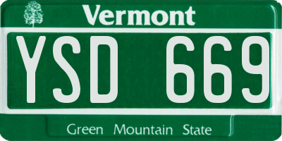VT license plate YSD669