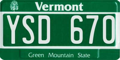 VT license plate YSD670