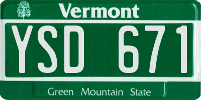 VT license plate YSD671