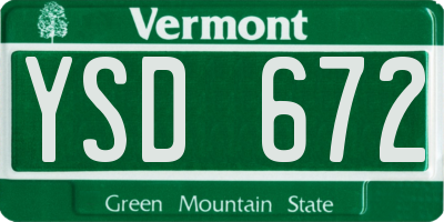 VT license plate YSD672