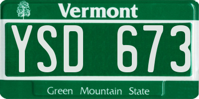 VT license plate YSD673