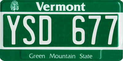 VT license plate YSD677