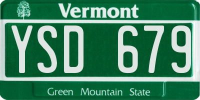 VT license plate YSD679