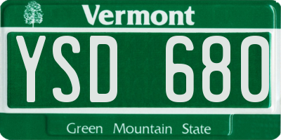 VT license plate YSD680