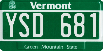 VT license plate YSD681
