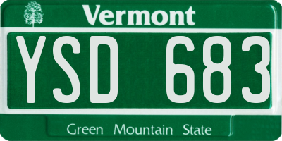 VT license plate YSD683