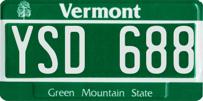 VT license plate YSD688