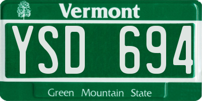 VT license plate YSD694