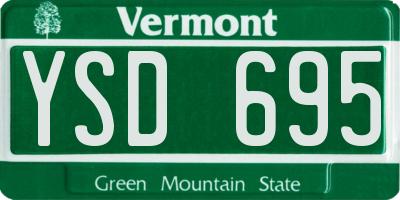 VT license plate YSD695