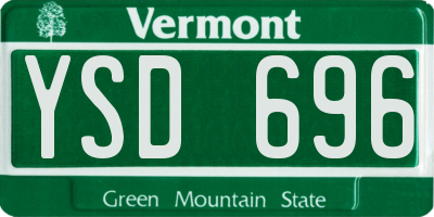 VT license plate YSD696