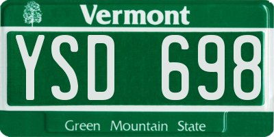 VT license plate YSD698