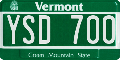 VT license plate YSD700