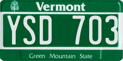 VT license plate YSD703
