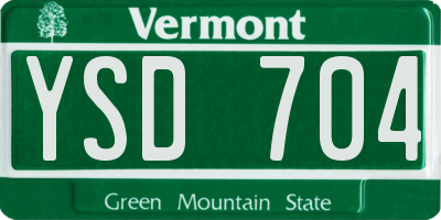 VT license plate YSD704
