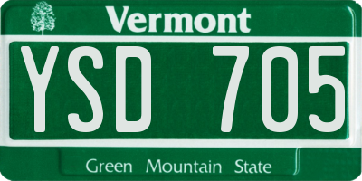 VT license plate YSD705