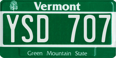 VT license plate YSD707