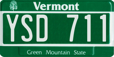 VT license plate YSD711