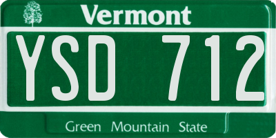 VT license plate YSD712