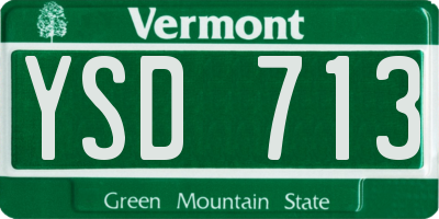 VT license plate YSD713
