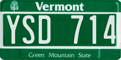 VT license plate YSD714