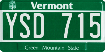 VT license plate YSD715