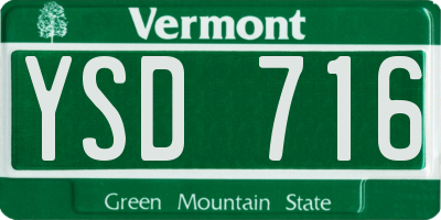 VT license plate YSD716