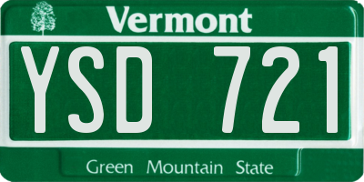 VT license plate YSD721