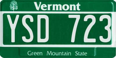 VT license plate YSD723