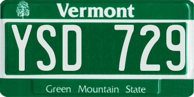 VT license plate YSD729