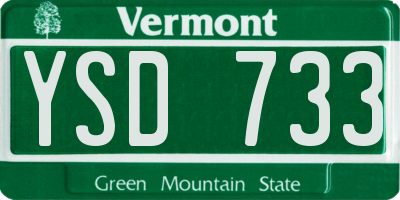 VT license plate YSD733