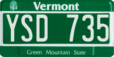 VT license plate YSD735