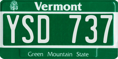 VT license plate YSD737