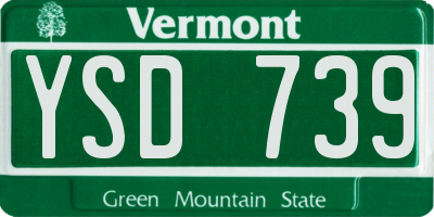 VT license plate YSD739