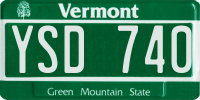 VT license plate YSD740