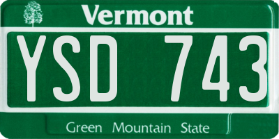 VT license plate YSD743