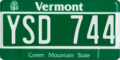 VT license plate YSD744
