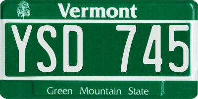 VT license plate YSD745
