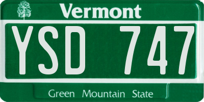 VT license plate YSD747